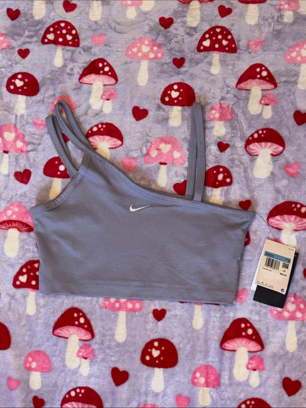 Nike Lavender Double-Strap Swoosh Sports Crop Top